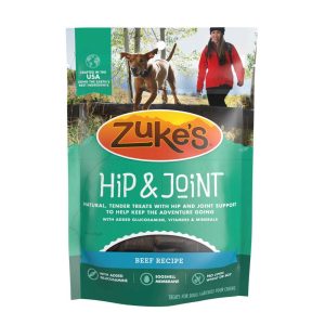 Zuke's Hip and Joint Support Senior Dog Treats, Beef, 6 Ounce Resealable Pouch