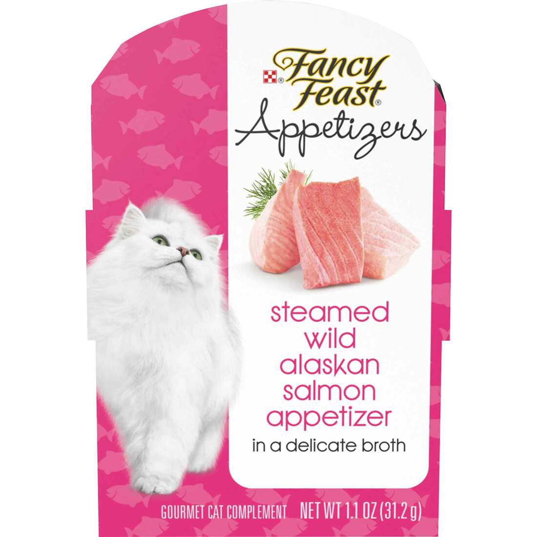 Purina Fancy Feast Appetizers Lickable Grain Free Wet Cat Food Topper Wild Alaskan Salmon Appetizer