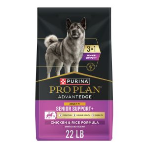 Purina Pro Plan AdvantEDGE Senior Support Plus Shredded Blend Chicken and Rice Formula Dry Dog Food