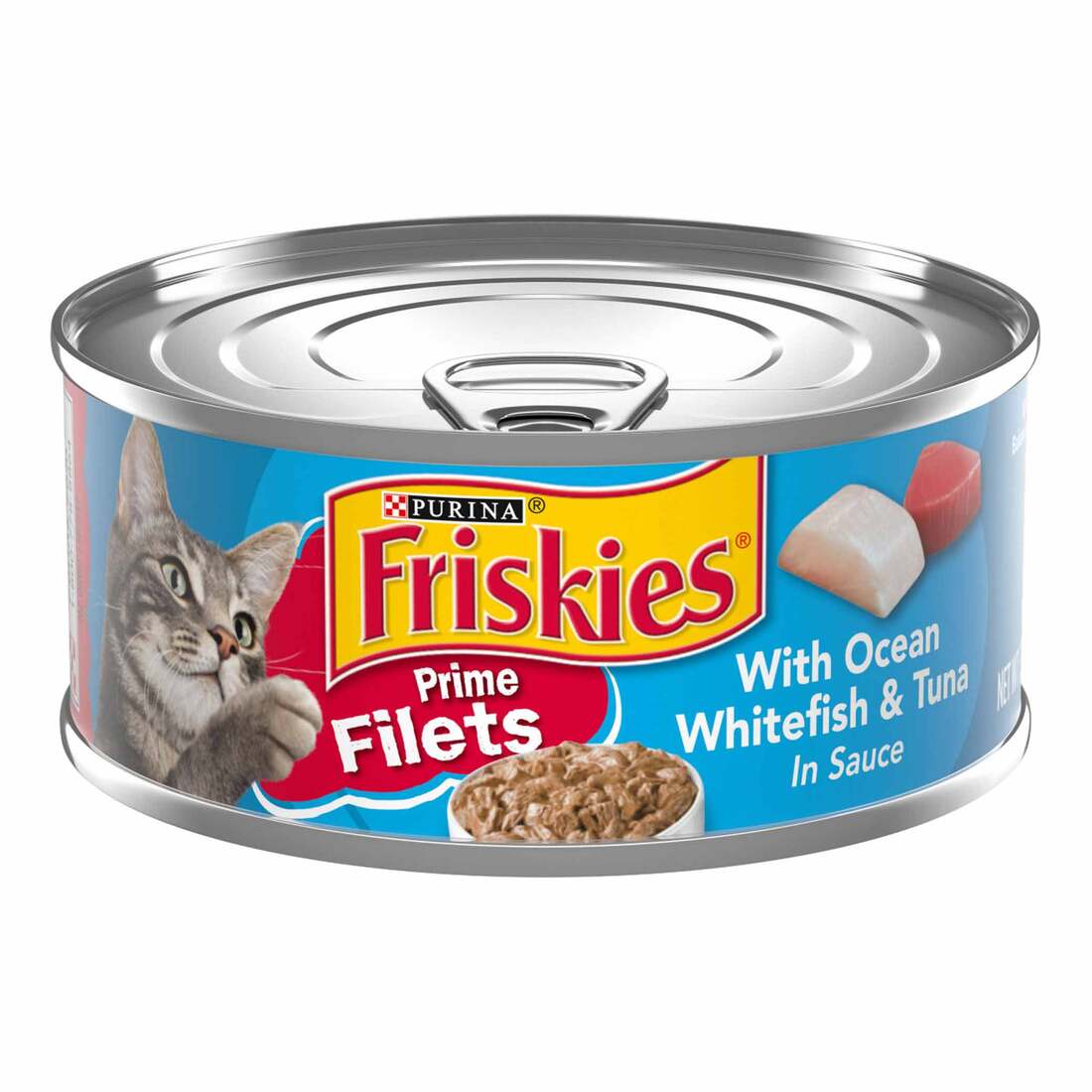 Purina Friskies Prime Filets With Ocean Whitefish and Tuna in Sauce High Protein Wet Cat Food - 5.5