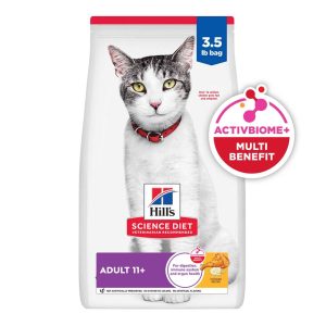 Hill's Science Diet Senior 11+ Chicken Recipe Dry Cat Food, 3.5 Pound Bag