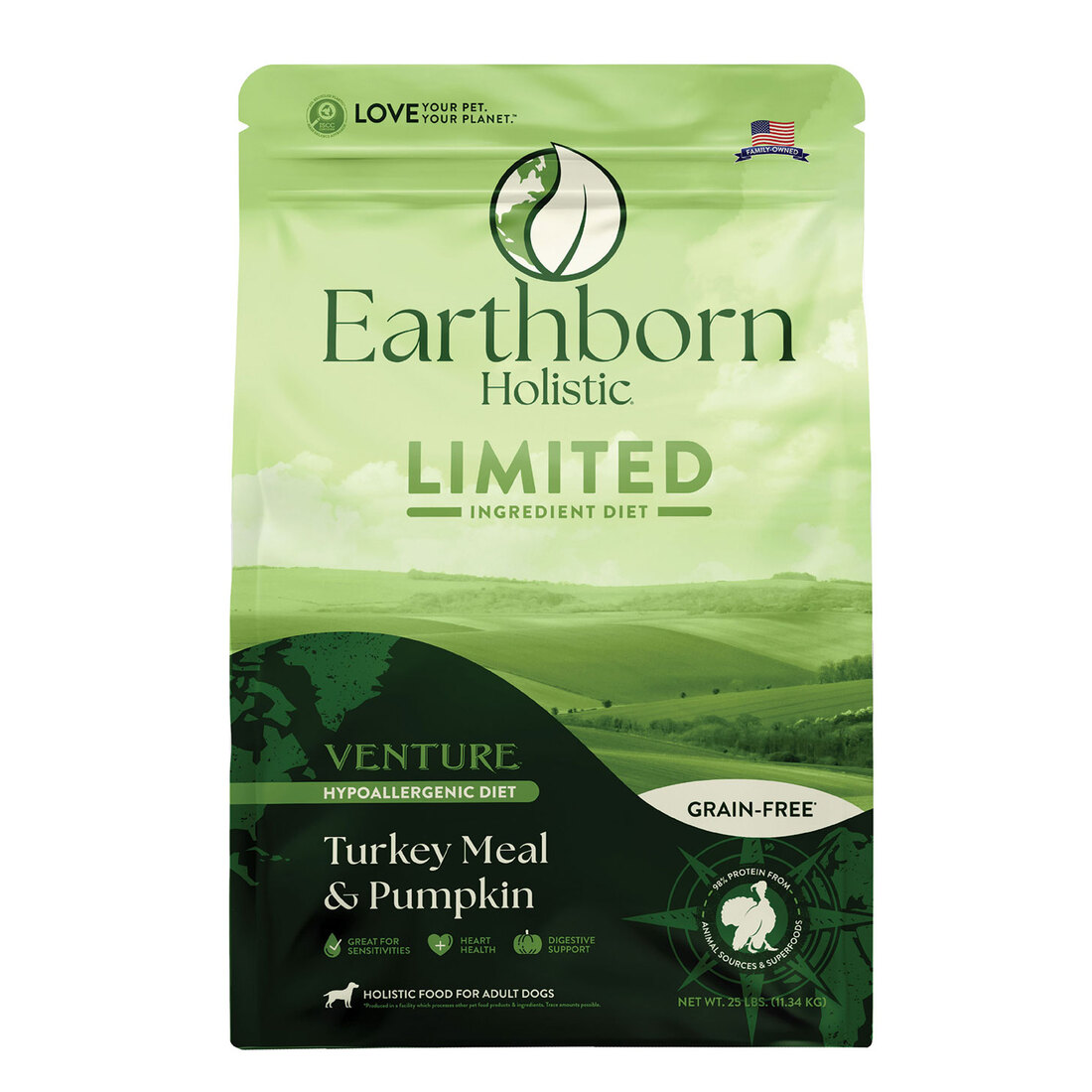 Earthborn Holistic ® VentureTM Turkey Meal & Butternut Squash Dry Dog Food, 25 Pound Bag