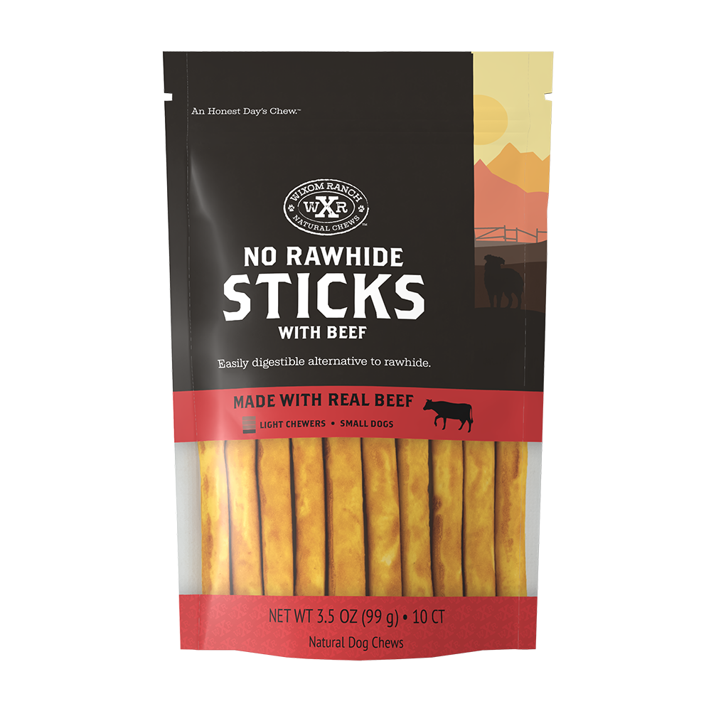 Wixom Ranch Natural Chews No Rawhide Sticks, Beef, 10 Count