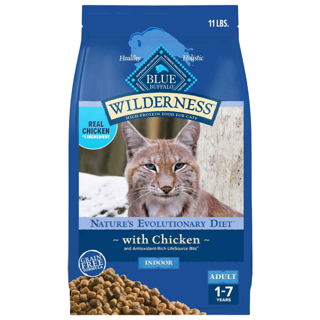 Blue Buffalo Wilderness Grain-Free Adult Natural Dry Cat Food, Chicken, 11 Pounds