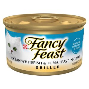 Purina Fancy Feast Grilled Gravy Wet Cat Food, Ocean Whitefish & Tuna Feast - 3 Ounce Can