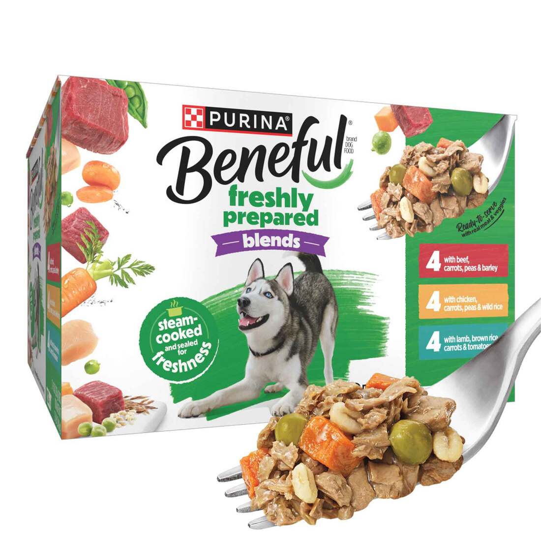 Purina Beneful Freshly Prepared Blends Wet Dog Food Variety Pack With Beef, Chicken, or Lamb Dog Foo