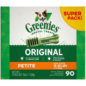 GREENIES Original Petite Natural Dental Care Dog Treats, 54 Ounce Pack (90 Treats)