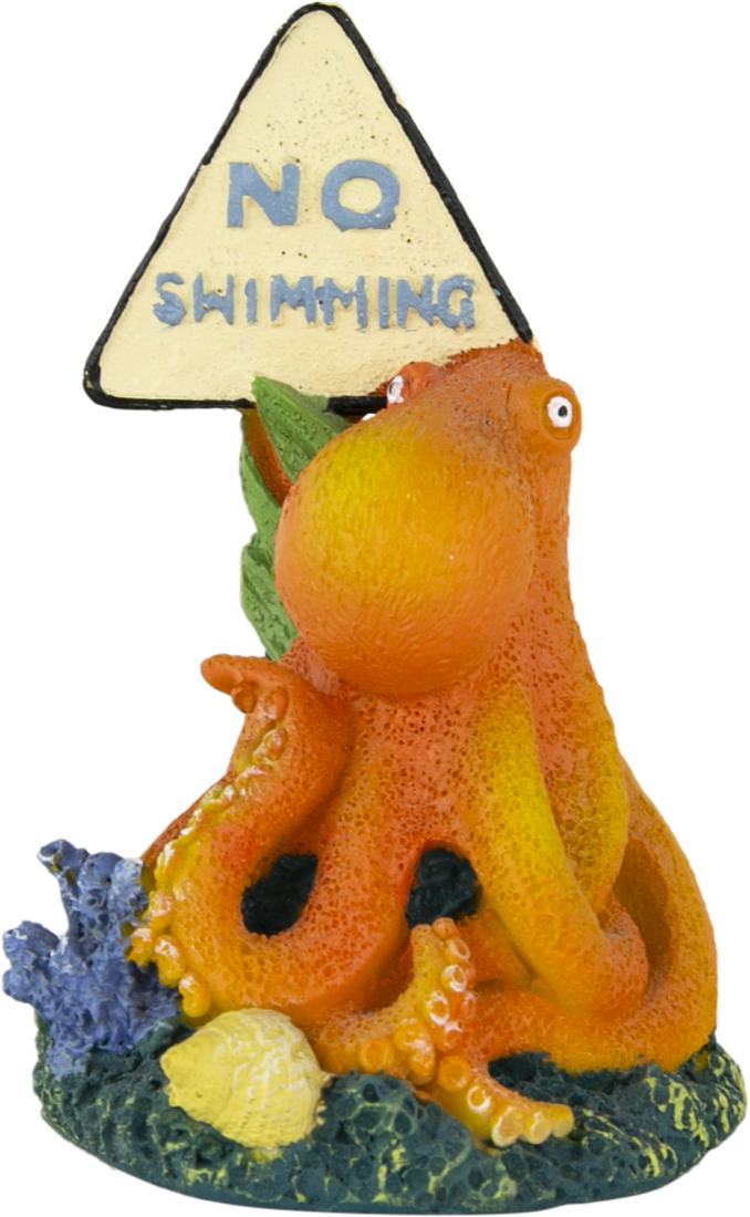 Fins First Aquarium Décor, No Swimming Sign, Small