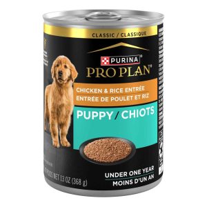 Purina Pro Plan Wet Puppy Food Pate, Wet Food Classic Chicken and Rice Entrée - 13 Ounce Can
