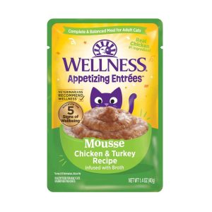 Wellness? Appetizing Entr??es? Mousse Chicken & Turkey Recipe Infused with Broth Natural Wet Cat Food