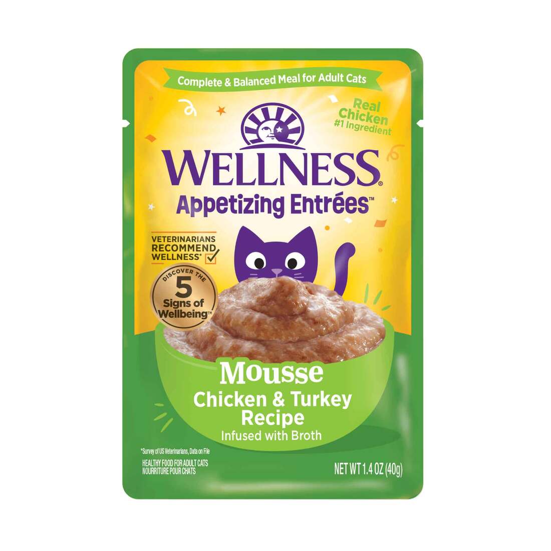 Wellness Appetizing Entrées™ Mousse Chicken Recipe Infused with Broth Natural Wet Cat Food - Image 2
