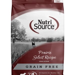 NutriSource Grain Free Prairie Select Dry Dog Food, Quail and Duck, 26 Pounds