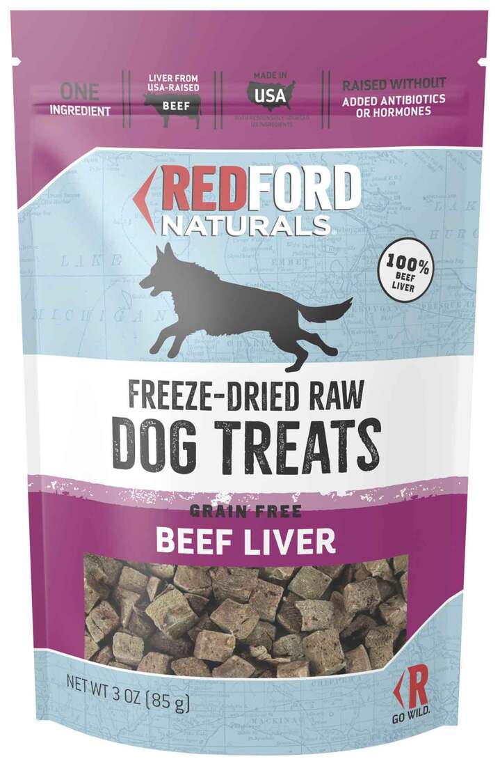 Redford Naturals Freeze-Dried Raw Grain Free Dog Treats, Beef Liver