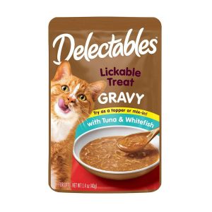 Hartz Delectables Gravy Tuna Whitefish Lickable Cat Treats, 1.4 Ounces