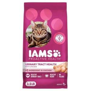 IAMS PROACTIVE HEALTH Adult Urinary Tract Healthy Dry Cat Food with Chicken, 3.5 Pounds