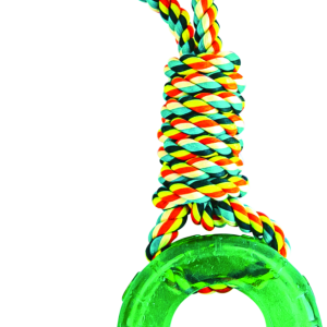 Play On Dog Toy Rope Pull with TPR Tire