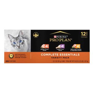 Purina Pro Plan Gravy, High Protein Wet Cat Food Variety Pack, Complete Essentials Chicken and Turke