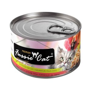 Fussie Cat Premium Natural Wet Cat Food, Grain Free Tuna with Ocean Fish, 5.5 Ounces