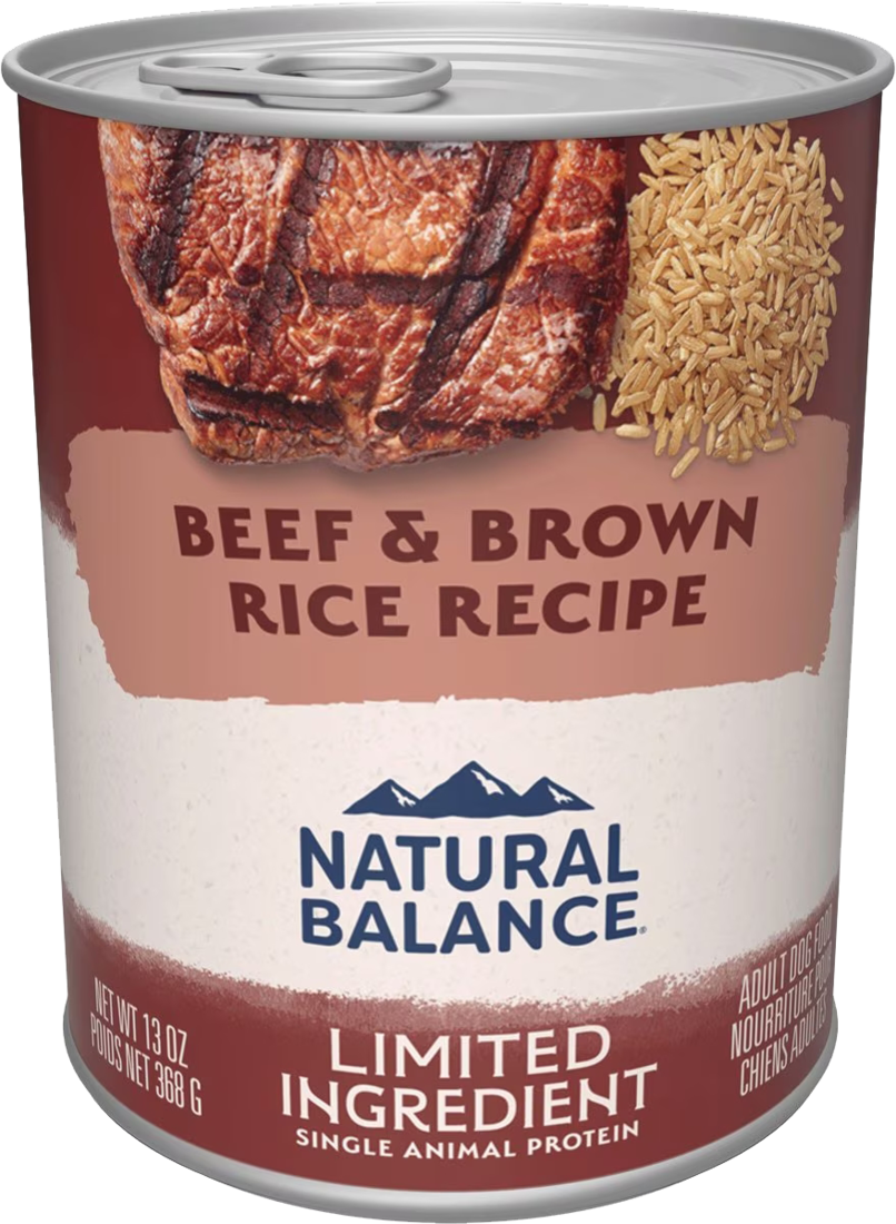 Natural Balance Limited Ingredient Wet Dog Food, Beef & Brown Rice Recipe, 13 Ounces
