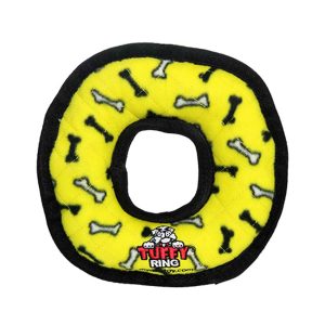 Tuffy Yellow Ring Bone Dog Toy, Medium