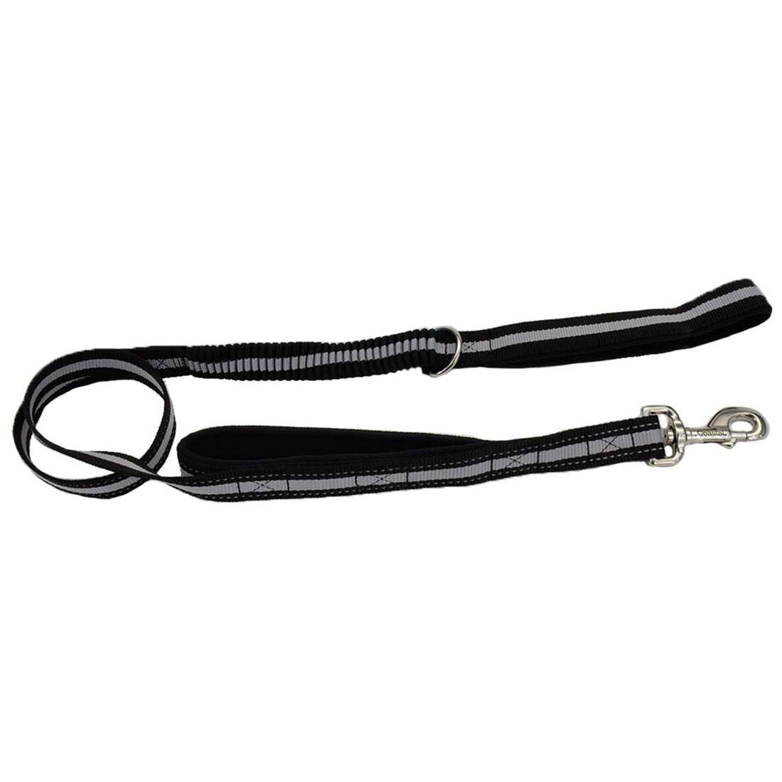 Coastal® Double Handle Bungee Leash, Black / Gray, 4'