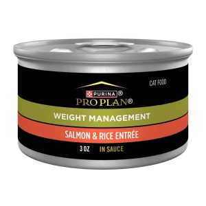 Purina Pro Plan Adult Weight Management Wet Cat Food, Salmon and Rice Entree in Sauce - 3 Ounce Can