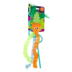 Mad Cat Cute Carrot Ribbon Wand Cat Toy