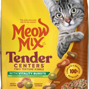 Meow Mix Tender Centers Vitality Bursts with Salmon and Turkey Dry Cat Food, 3 Pounds