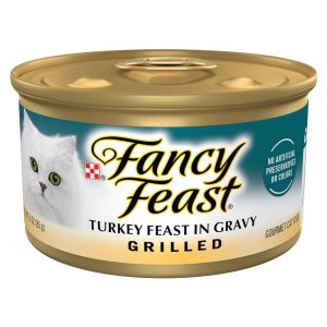 Purina Fancy Feast Wet Cat Food, Grilled Turkey Feast in Gravy, 3 Ounces
