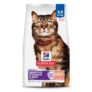 Hill's Science Diet Sensitive Stomach & Skin Salmon & Brown Rice Recipe Dry Cat Food, 3.5 Pound Bag