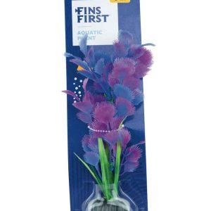 Fins First Plastic Plant Neon Purple And Blue, Medium