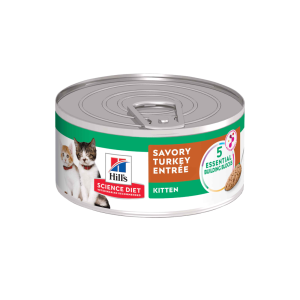 Hill's Science Diet Kitten Canned Cat Food, Savory Turkey Entr??e, 5.5 Ounces
