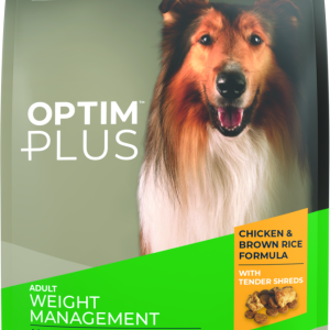 OptimPlus Adult Weight Management Chicken & Brown Rice With Tender Shreds Dry Dog Food