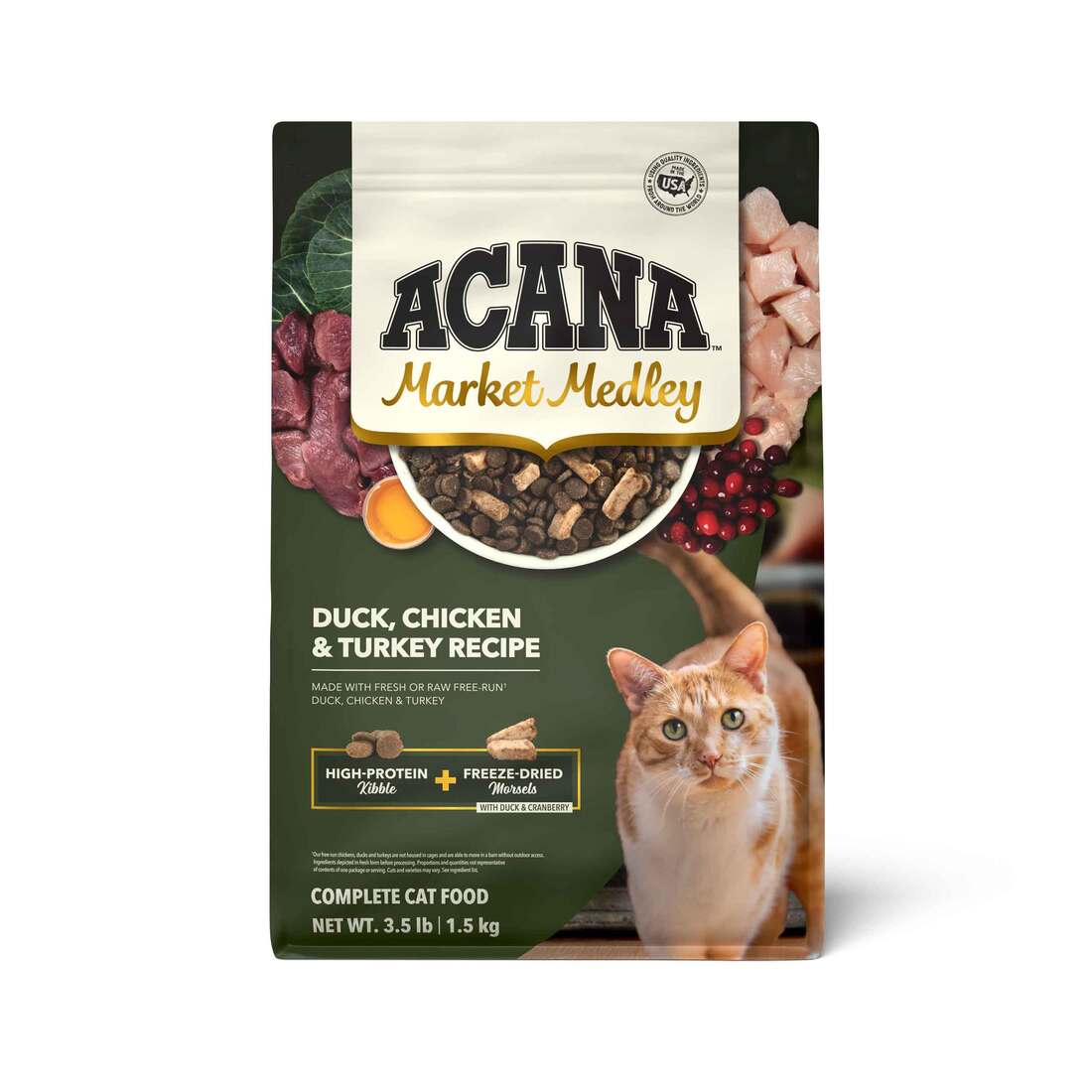ACANA Market Medley Poultry + Freeze Dried Duck Recipe Dry Cat Food, 3.5 Pound Bag