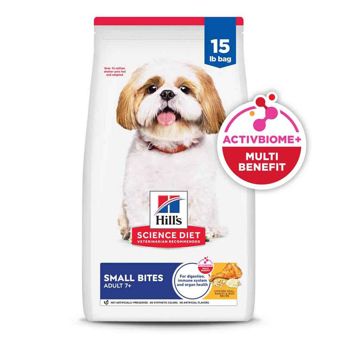 Hill's Science Diet Senior 7+ Small Bites Dry Dog Food, Chicken Meal, Barley & Rice Recipe, 15 Pound