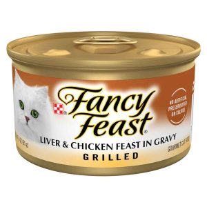Purina Fancy Feast Wet Cat Food, Adult Grilled Liver & Chicken Feast, 3 Ounces