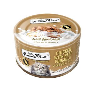 Fussie Cat Wet Cat Food, Premium Chicken/Beef Goat Milk, 2.47 Ounces