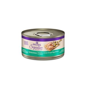 Wellness CORE Signature Selects Shredded Adult Grain Free Wet Cat Food, Boneless Chicken & Quail Egg