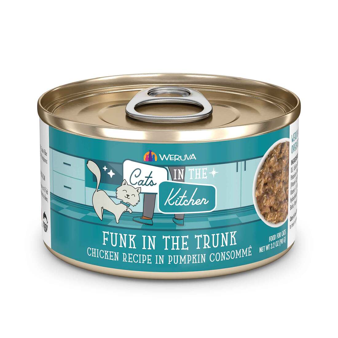 Weruva Cats In The Kitchen, Funk In The Trunk Wet Cat Food, 3.2 Ounce Can