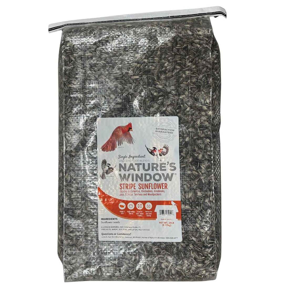 Nature's Window Stripe Sunflower Wild Bird Food, 20 Pounds