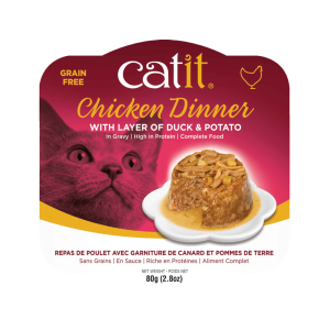 Catit Chicken Dinner Wet Cat Food, Duck and Potato, 2.8 Ounces
