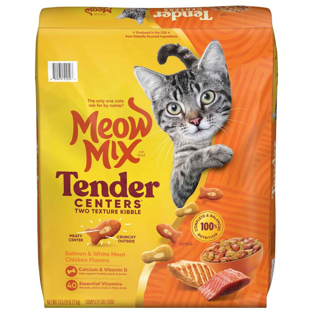 Meow Mix Tender Centers with Salmon and White Meat Chicken Dry Cat Food, 13.5 Pounds