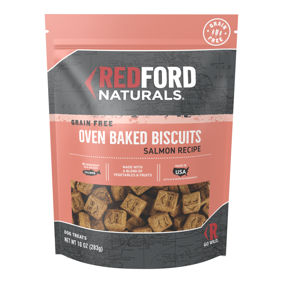 Redford Naturals Grain Free Salmon Recipe Biscuits Dog Treat, 10 Ounces