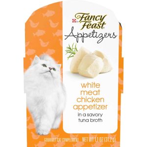 Purina Fancy Feast Appetizers Grain Free Wet Cat Food Complement White Meat Chicken Appetizer in a S