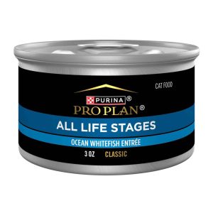 Purina Pro Plan All Life Stages Classic Pate Wet Cat Food, Ocean Whitefish Entree - 3 Ounce Can