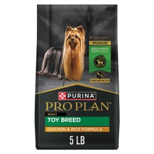 Purina Pro Plan Toy Breed Dog Food, Chicken and Rice Formula - 5 Pound Bag