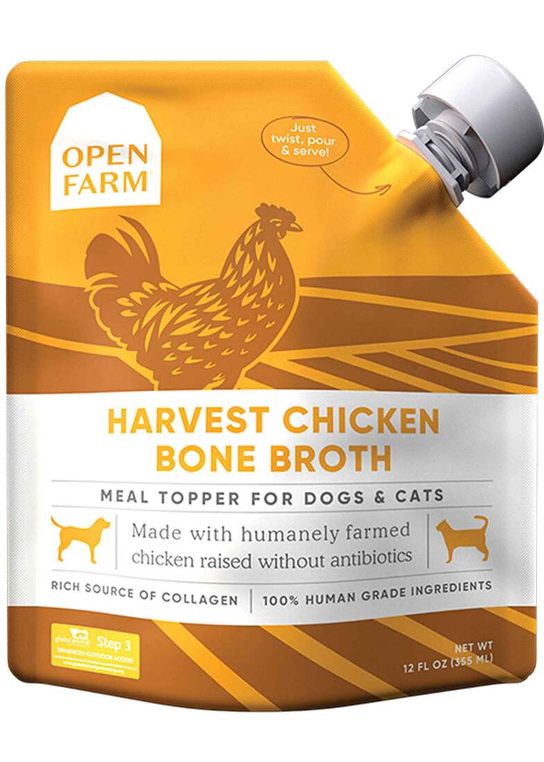 Open Farm Dog/Cat Topper Chicken Bone Broth, 12 Ounces