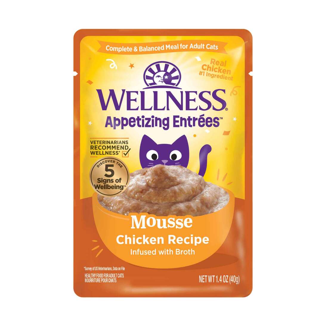 Wellness Appetizing Entrées™ Mousse Chicken Recipe Infused with Broth Natural Wet Cat Food