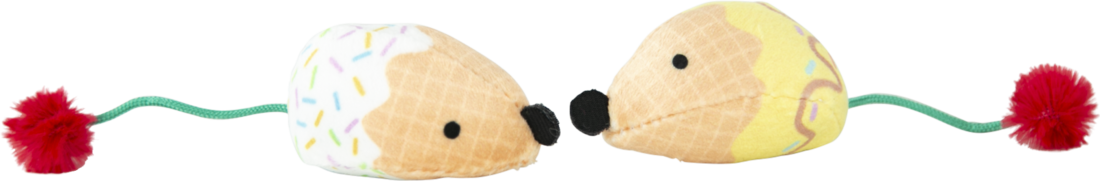 Play On Plush Ice Cream Plush Mice, 2 Pack