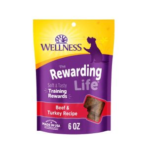 Wellness Rewarding Life Soft & Chewy Dog Treats, Grain Free, Beef & Turkey, 6 Ounce Bag
